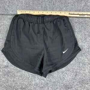Nike Dri-Fit Shorts Womens L Black Mesh Sides Drawstring Athletic Activewear